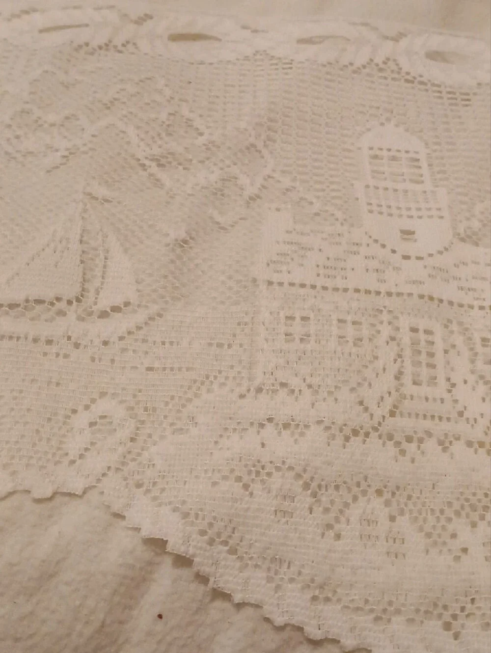 Heritage Cream Lace Lighthouse Curtain Panel